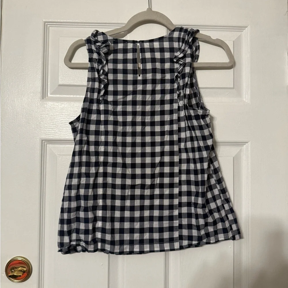 J. Crew Checkered Sleeveless Top in Navy and White